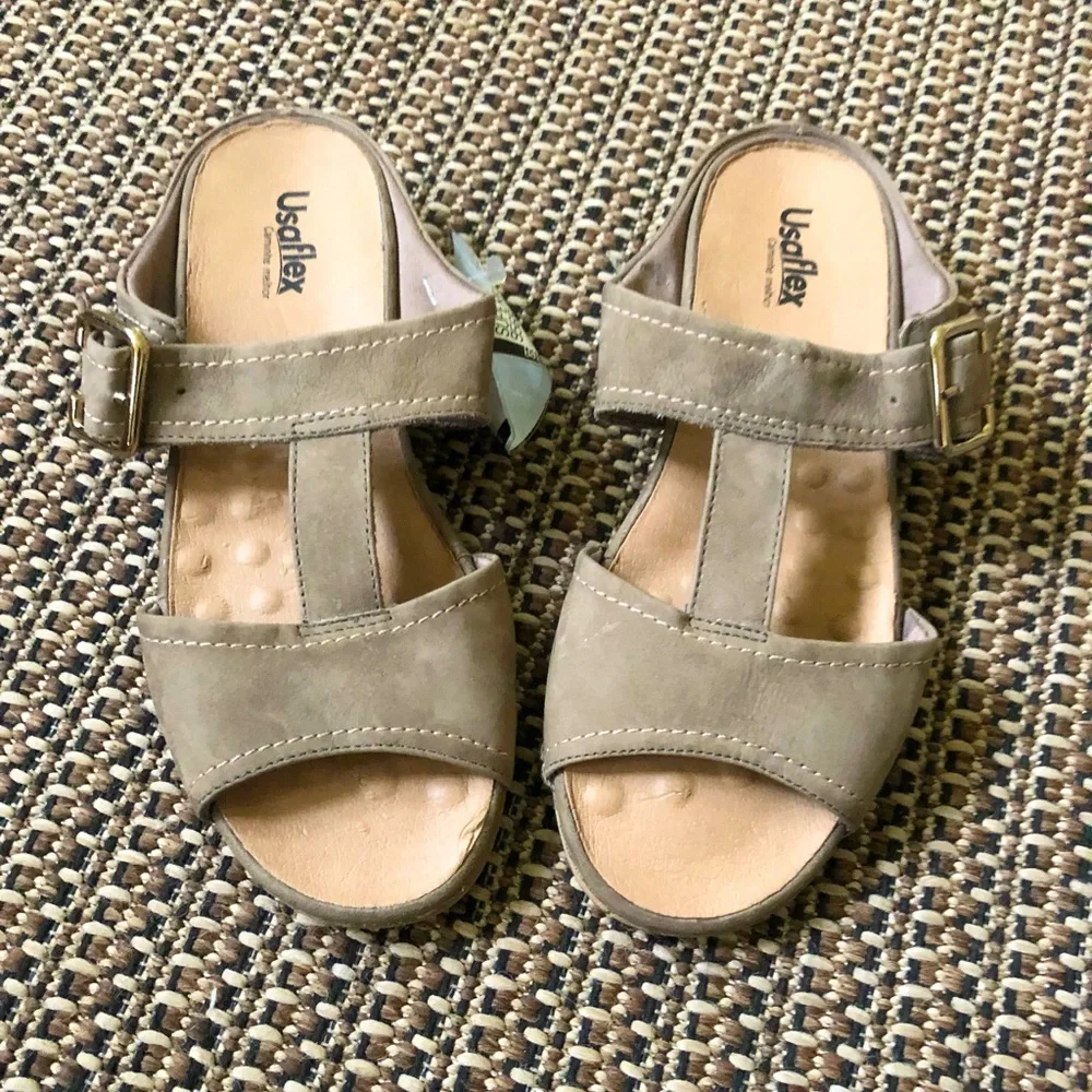 🩵2/$20 MIX&MATCH NEW Usaflex-EGO LOVERS-Flat Slip-on Slide Sandals (w/side bkl)